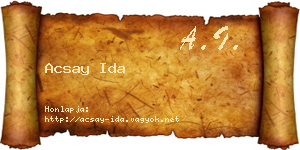 Acsay Ida névjegykártya
