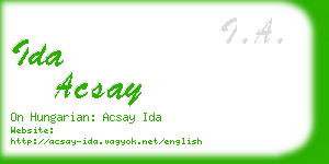 ida acsay business card